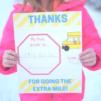 Thank a bus driver with this adorable bus driver appreciation card.
