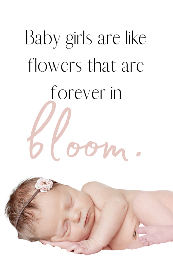 Naked baby sleeping with a flower band in her hair