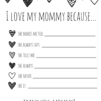 I love my mom printable gift