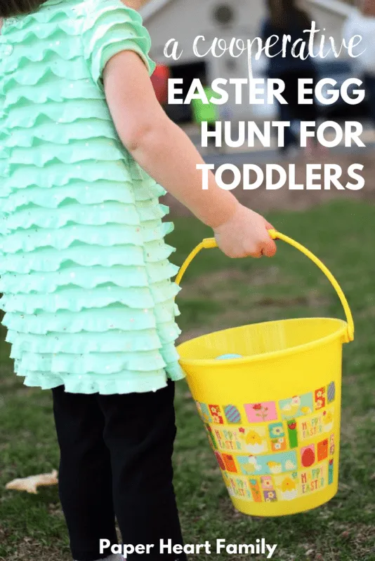 cooperative Easter egg hunt for toddlers