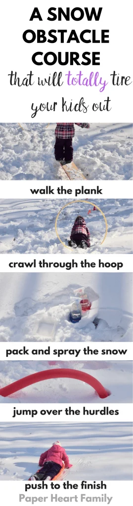 snow obstacle course- winter fun