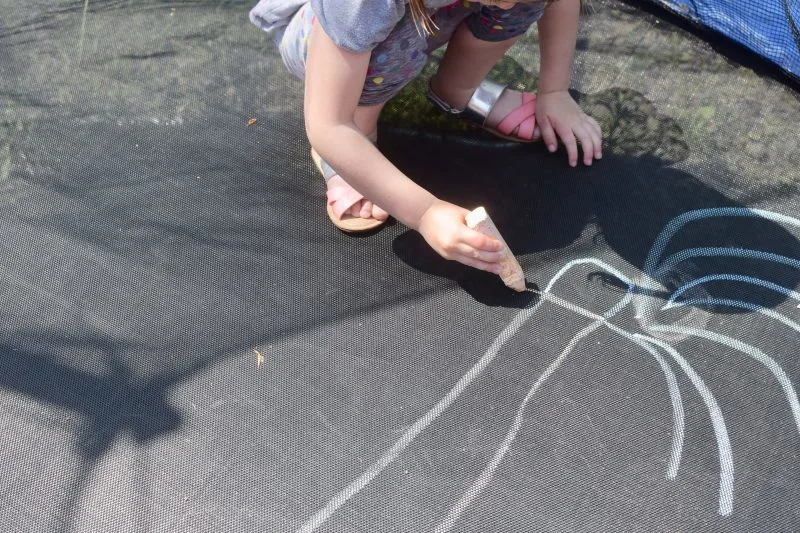 sidewalk chalk trampoline art