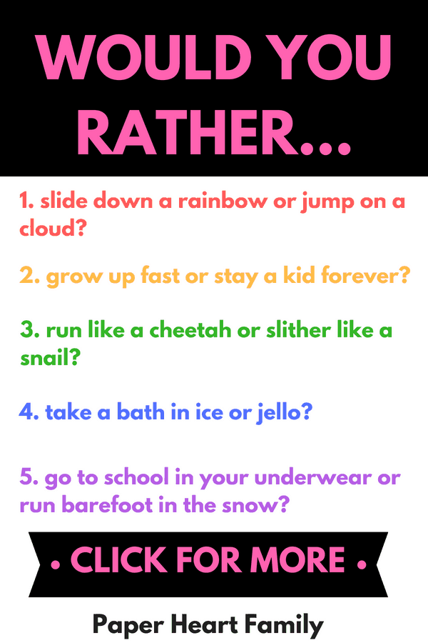 hilarious would you rather questions for kids
