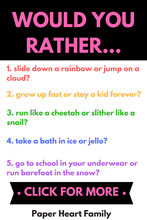 hilarious would you rather questions for kids