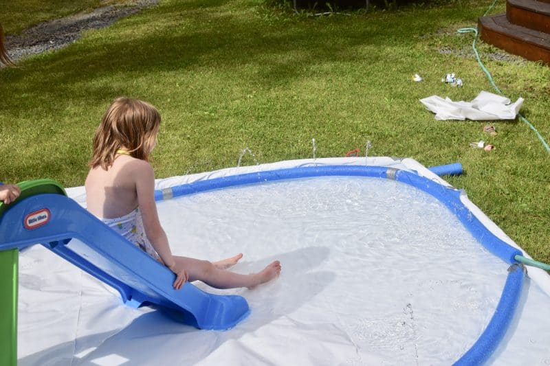 diy splash pad with slide