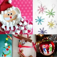 Easy Christmas crafts for kids including an advent calendar, ornaments, cards and decor.