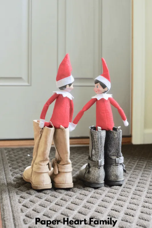 These elves on the shelf are ready to make their departure back to the North Pole.