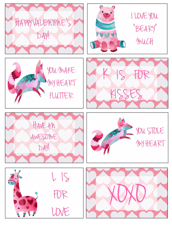 Valentine Lunch Box Notes for Kids