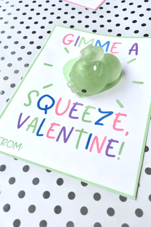 Fun Squishy toy valentines for your child's classroom and school.