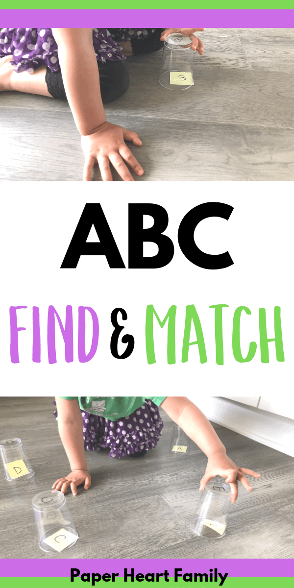 Alphabet activity for toddlers that is low prep and active for toddlers and preschoolers.