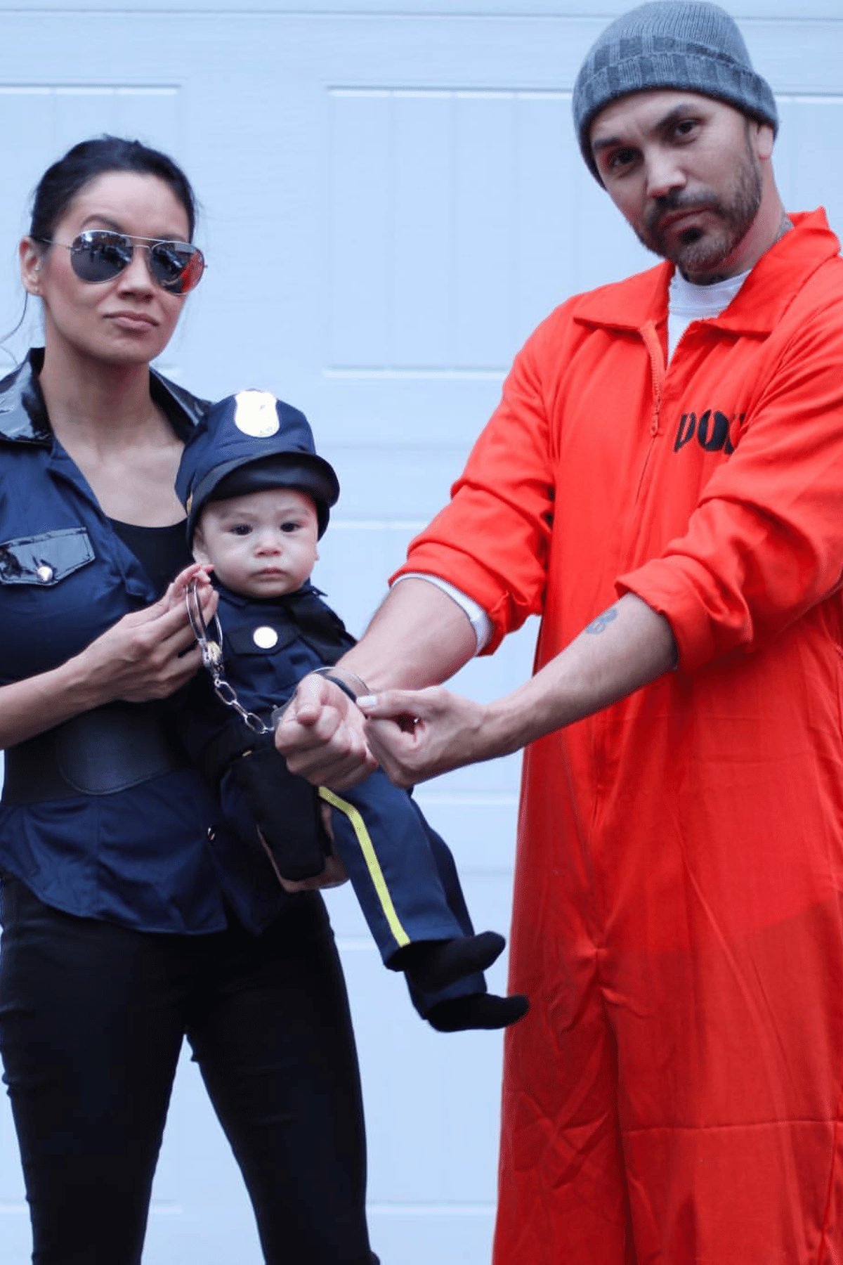Mom and baby as cops, dad as a convict