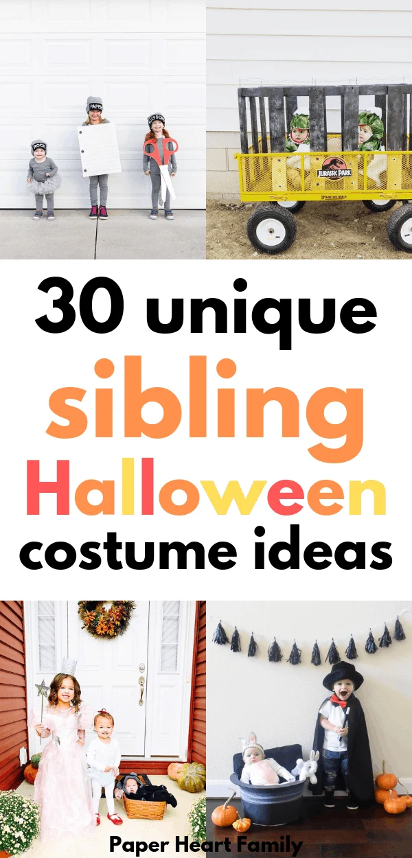 Super fun and unique sibling Halloween costumes.