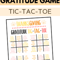 Tic-tac-toe game to help your kids express their gratitude on Thanksgiving.