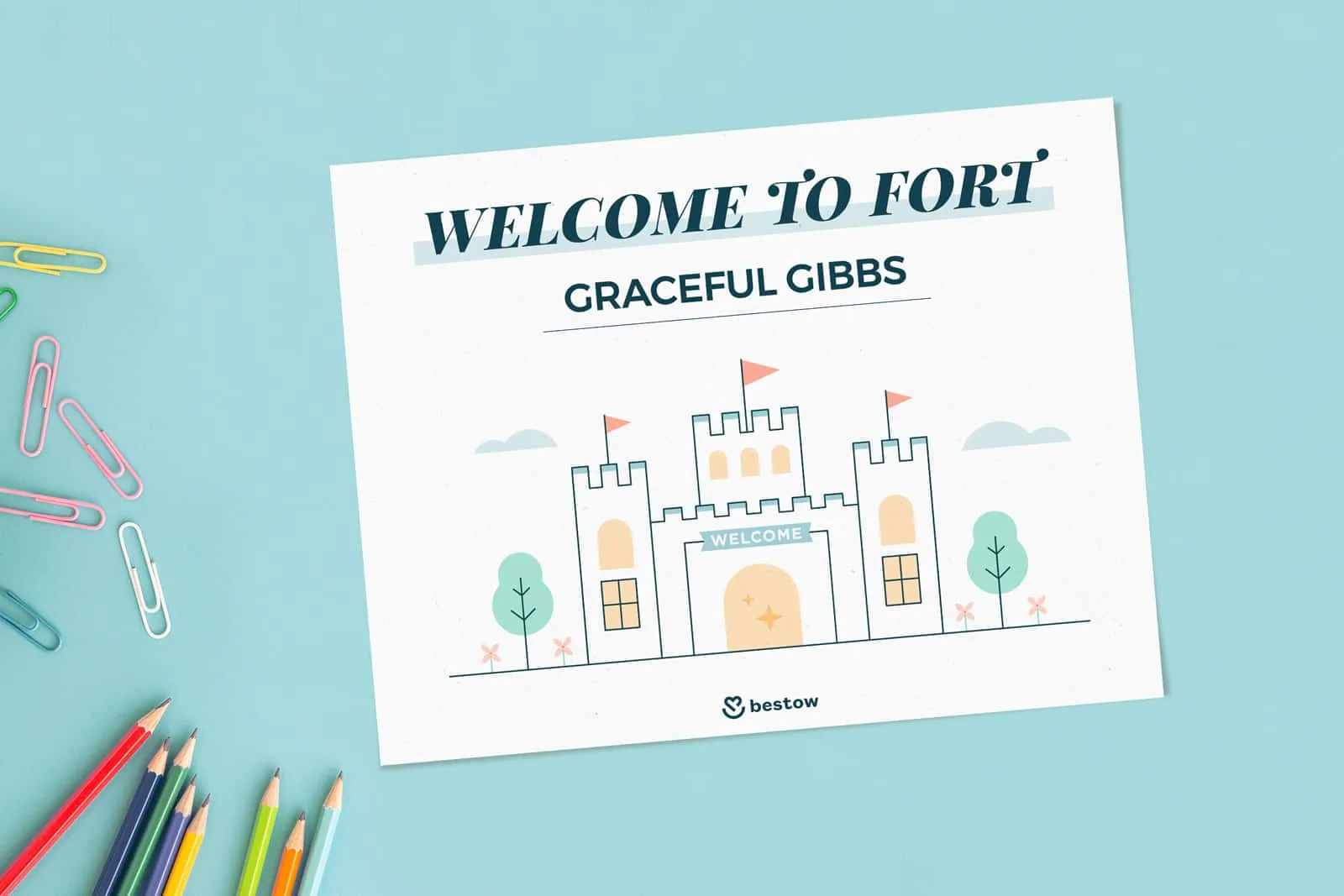 Pillow fort printable welcome sign