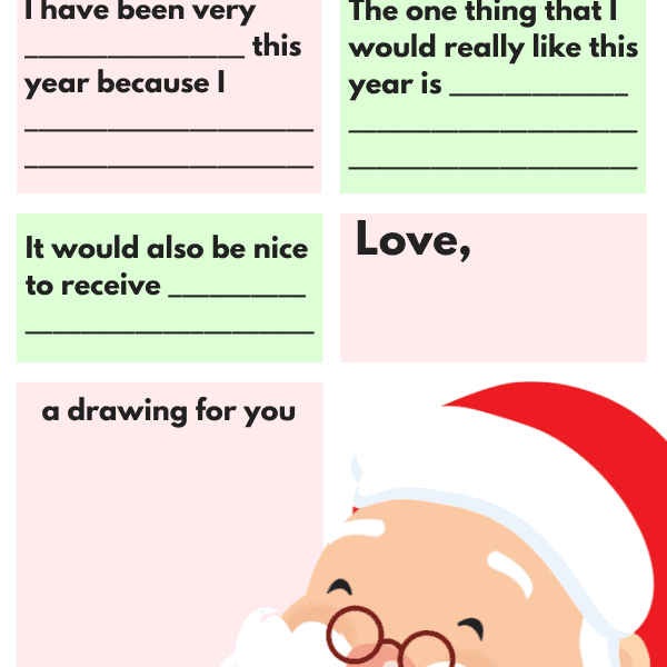 Letter To Santa Template (Free Printable!)