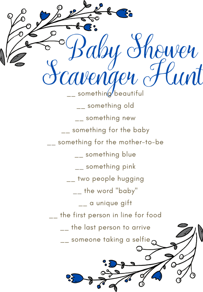 Baby Shower Scavenger Hunt