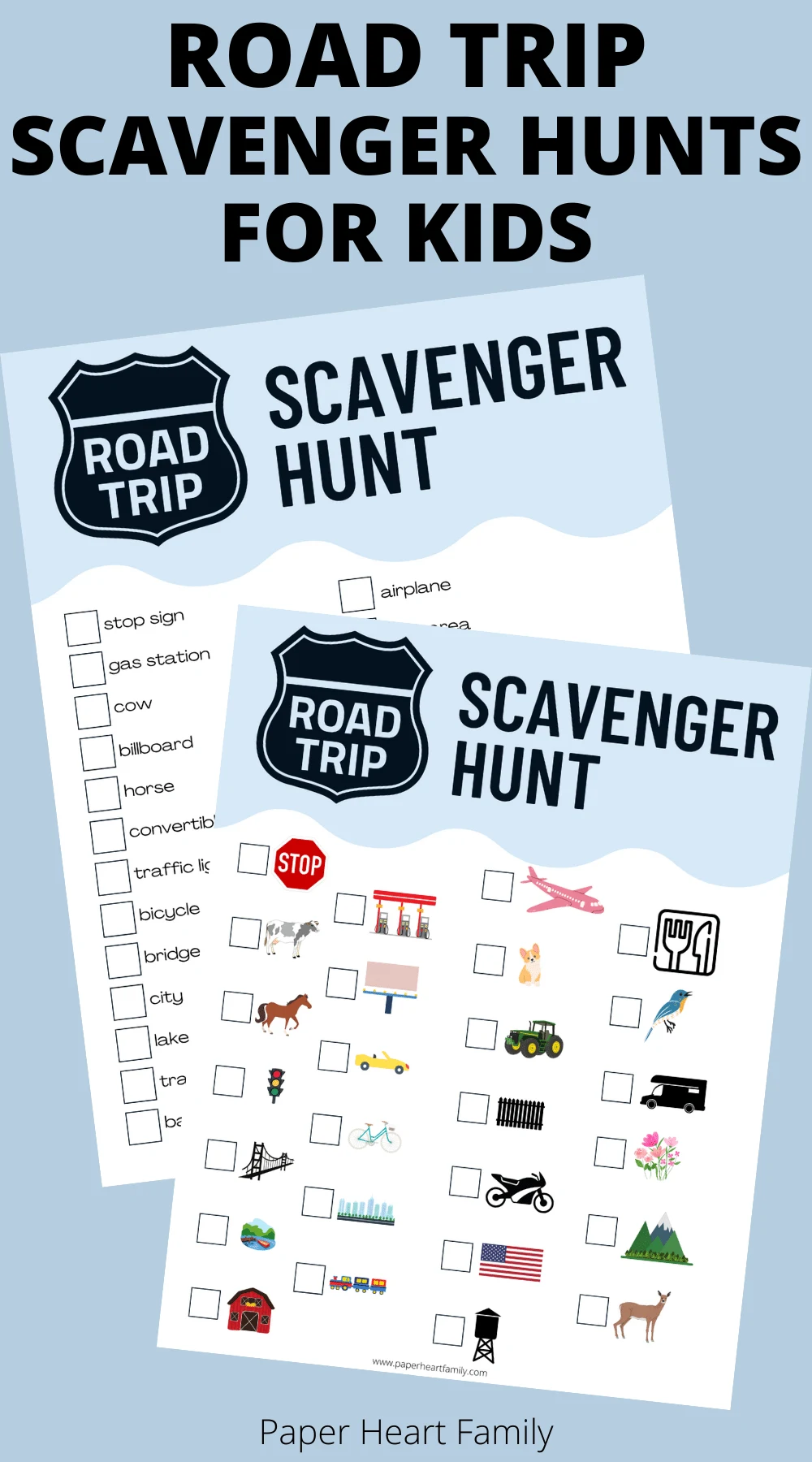 5 Fun Scavenger Hunt For Road Trips Printables