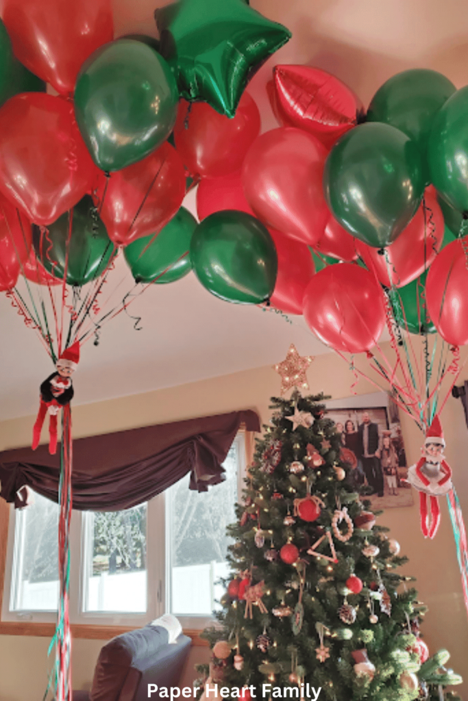 Elf on the Shelf Arrival Ideas- Balloon