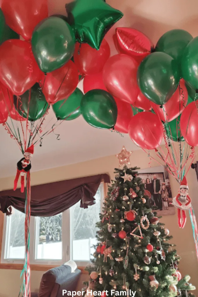 Elf on the Shelf Arrival Ideas- Balloon