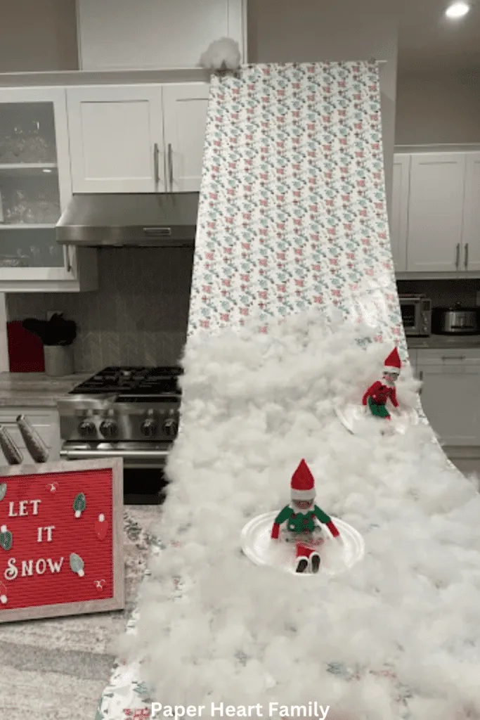 Elf on the Shelf Arrival Ideas- Sledding In