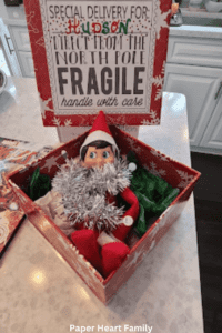 Elf on the Shelf Arrival Ideas- Special Delivery