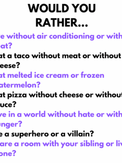 Silly Would You Rather Questions For Kids