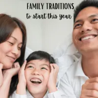 Happy asian family