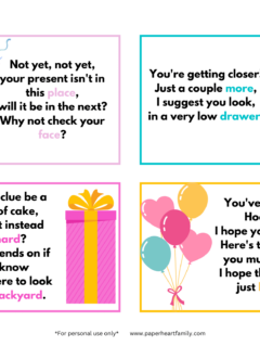 Birthday Present Scavenger Hunt PDF Printable