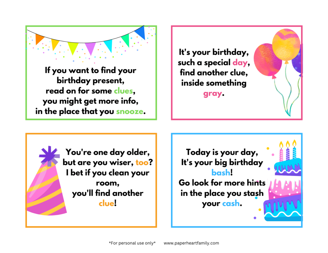 Fun Birthday Present Scavenger Hunt For Kids