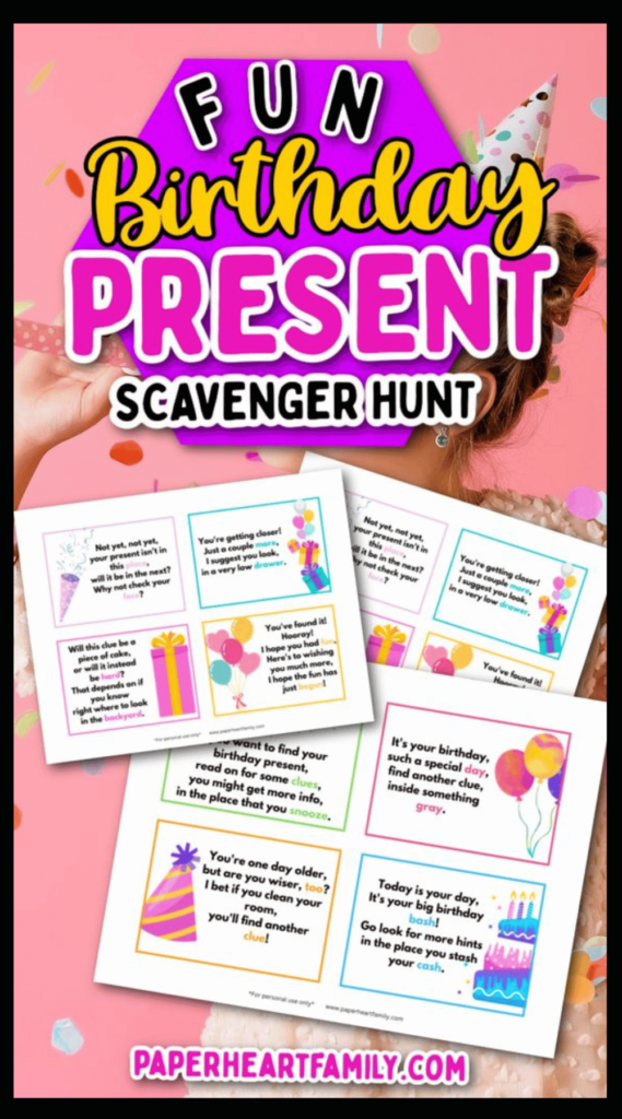 Birthday Present Scavenger Hunt Printable For Kids