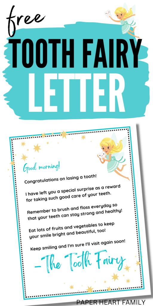 Free Tooth Fairy Letter Printable