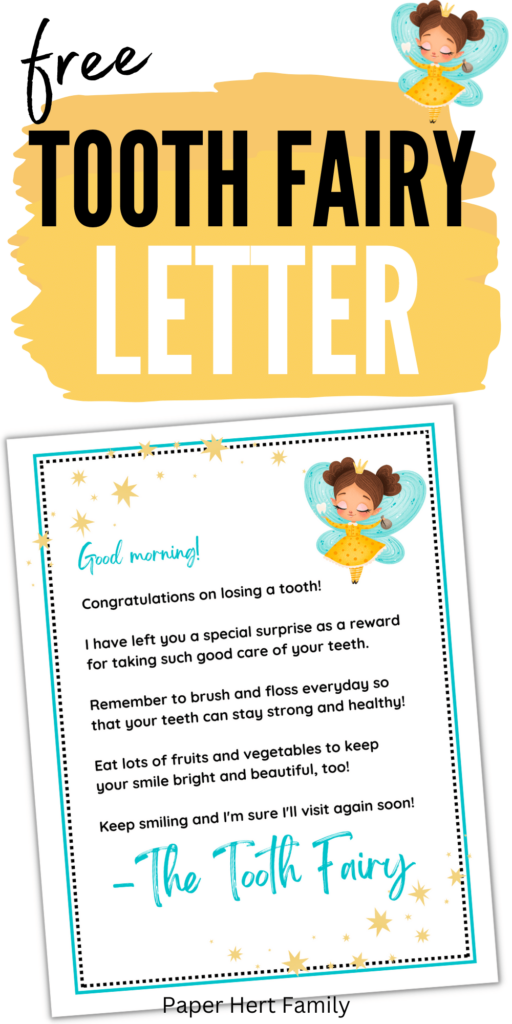 Free Printable Tooth Fairy Letter