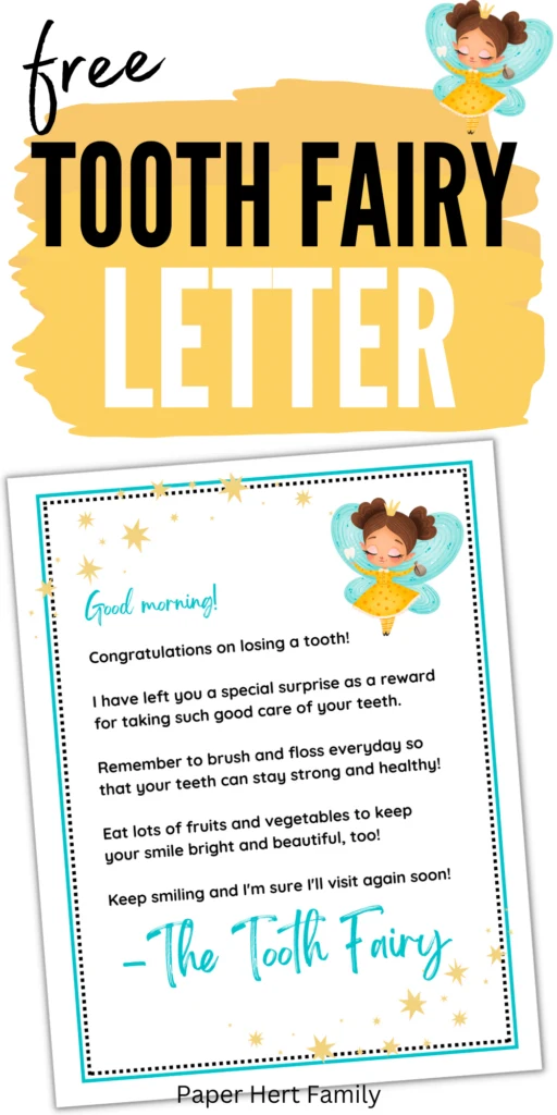 Free Printable Tooth Fairy Letter