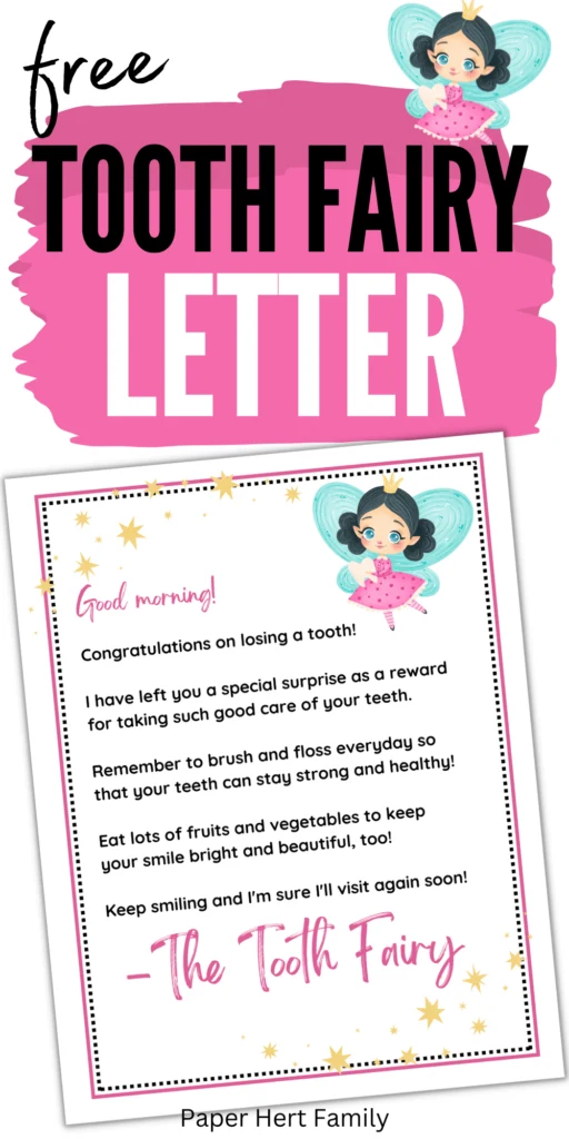 Free Printable Letter From The Tooth Fairy