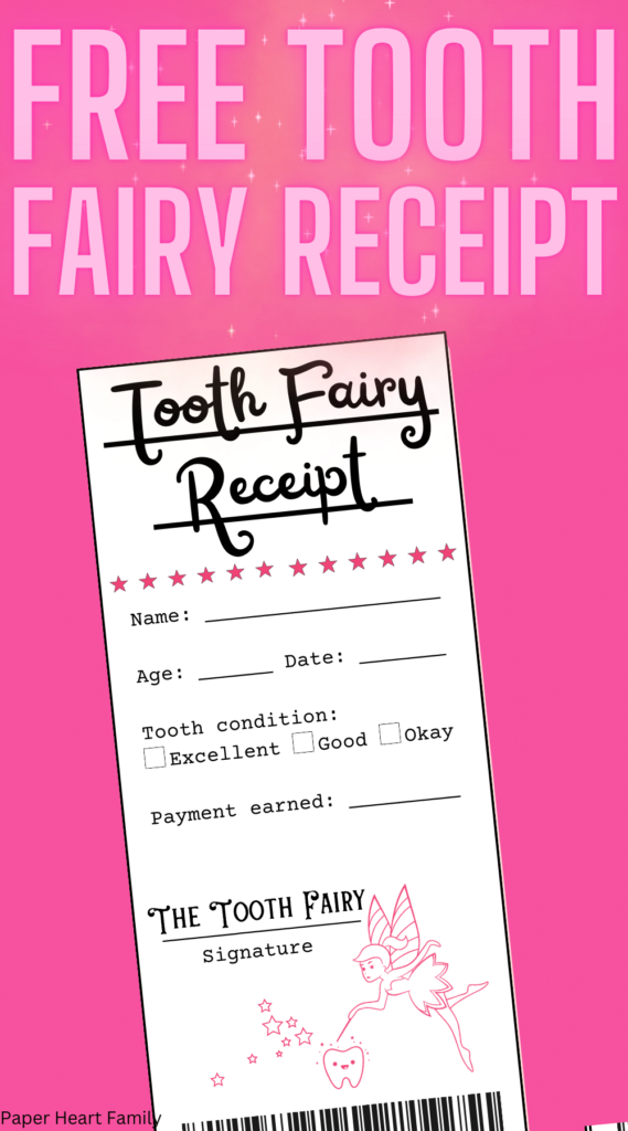 Free Printable Tooth Fairy Receipt PDF