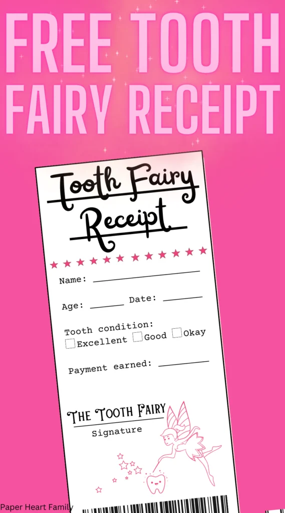 Free Printable Tooth Fairy Receipt PDF