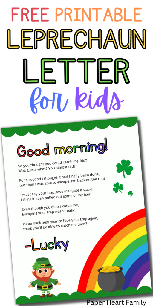 Free Printable Leprechaun Letter For Kids