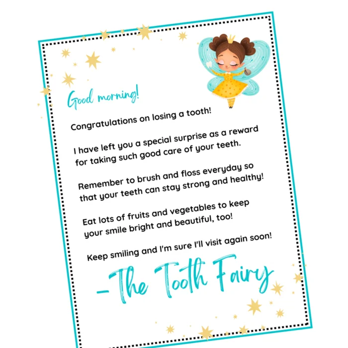 Free Printable Letter From The Tooth Fairy
