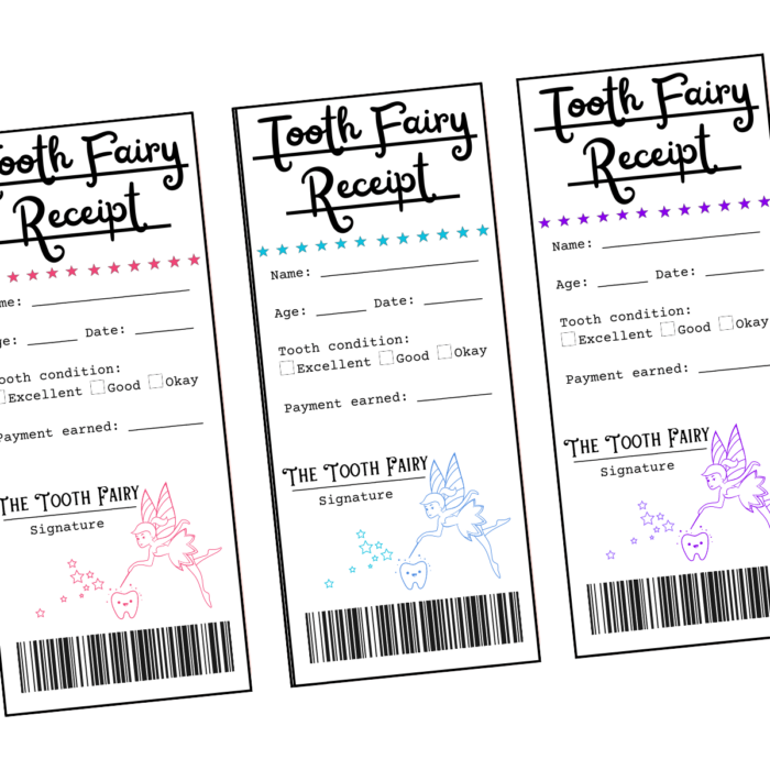 Tooth Fairy Receipts