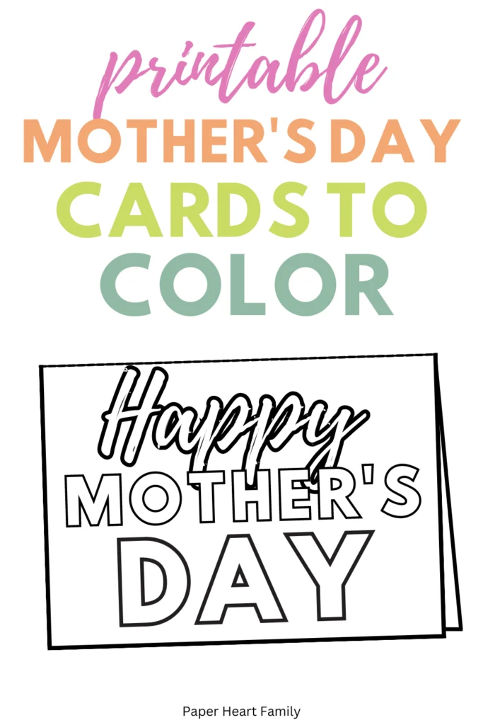 Happy Mother's Day Cards To Color