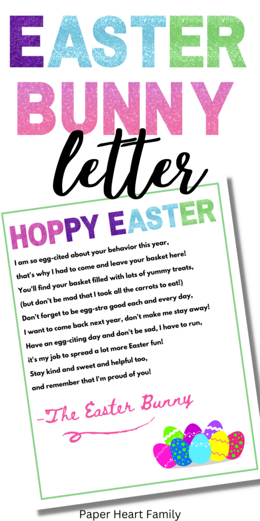 Free Printable Easter Bunny Letter