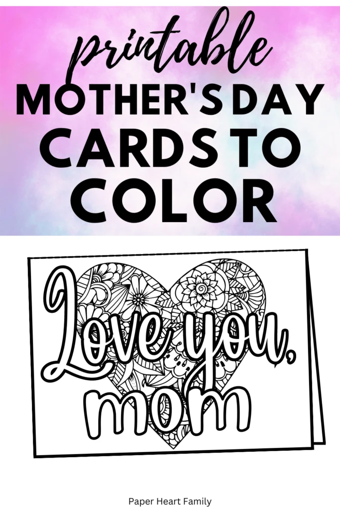 Printable Mother's Day Cards To Color