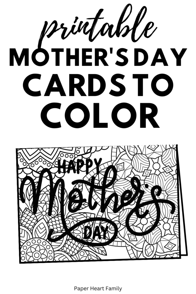 Free Mother's Day Card To Color