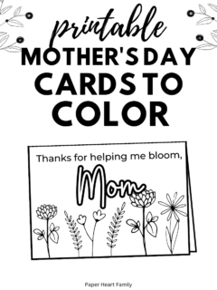 Mother's Day cards to color