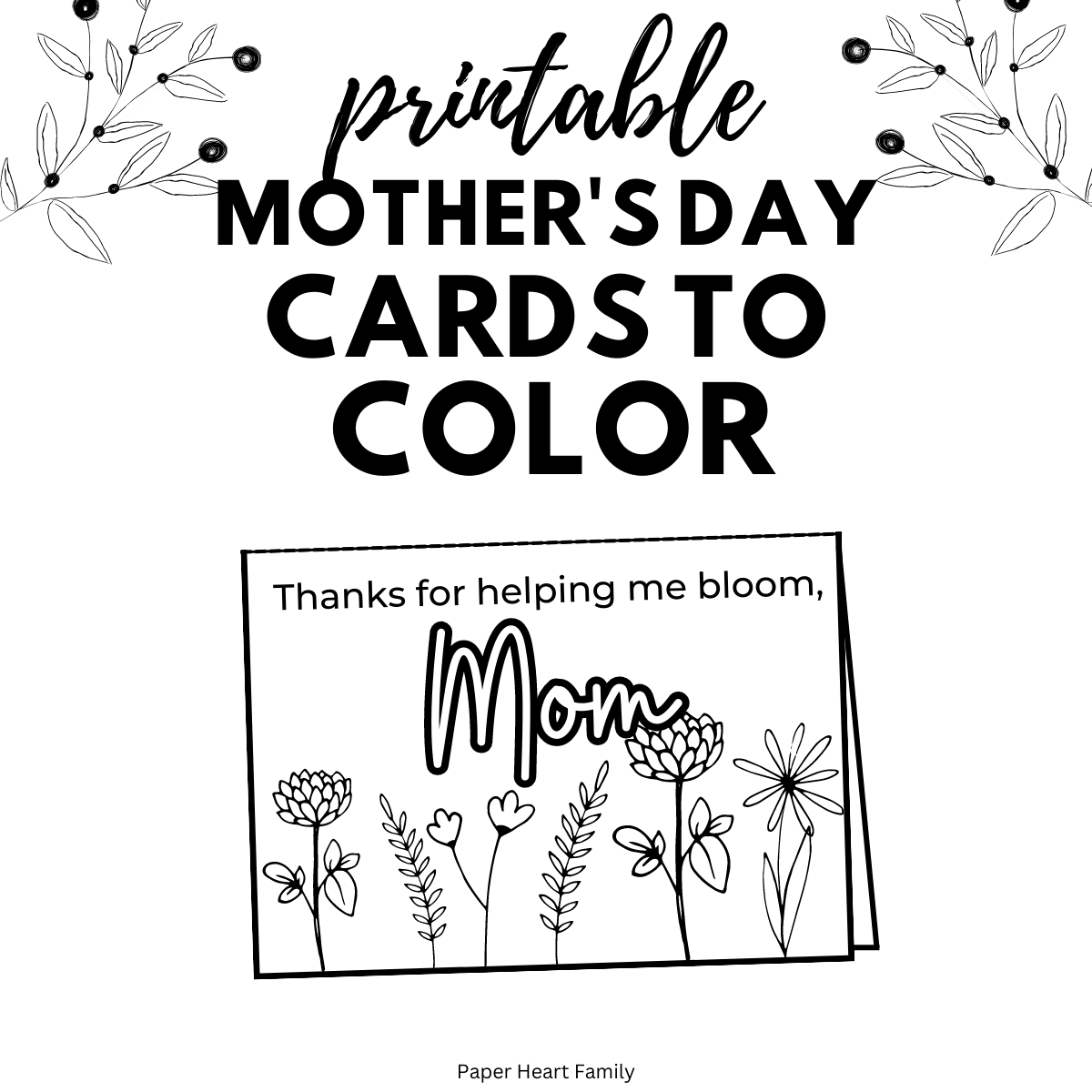 Mother's Day cards to color