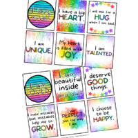 Printable affirmation cards with rainbow designs