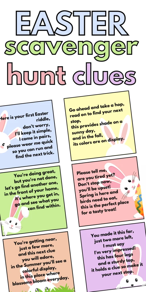 Printable Outdoor Easter Scavenger Hunt Clues