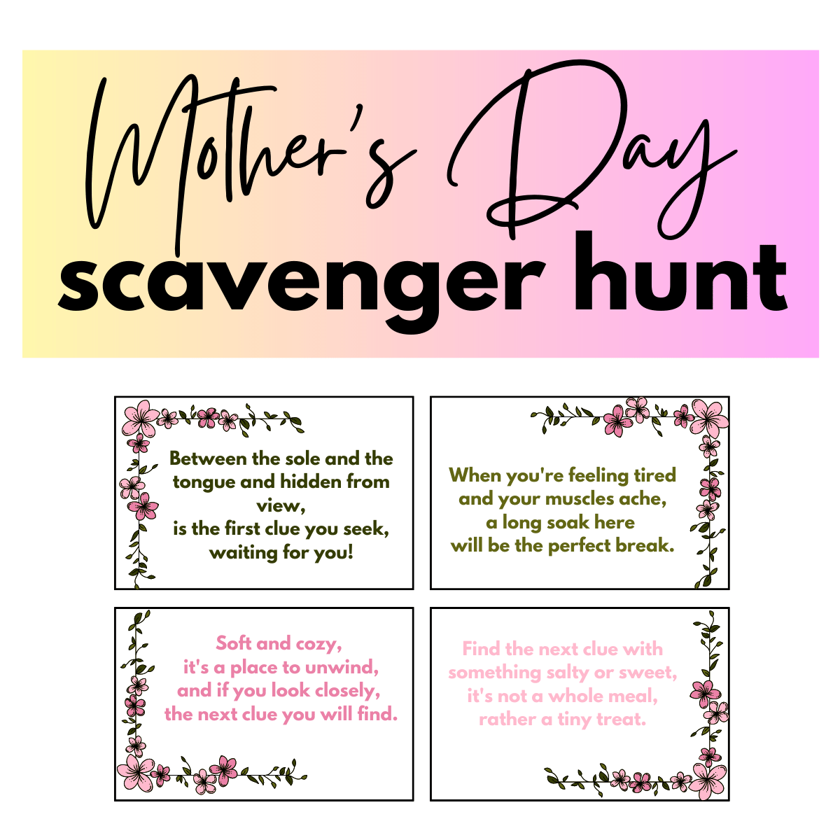 Mother's Day Scavenger Hunt That Your Mom Will Love