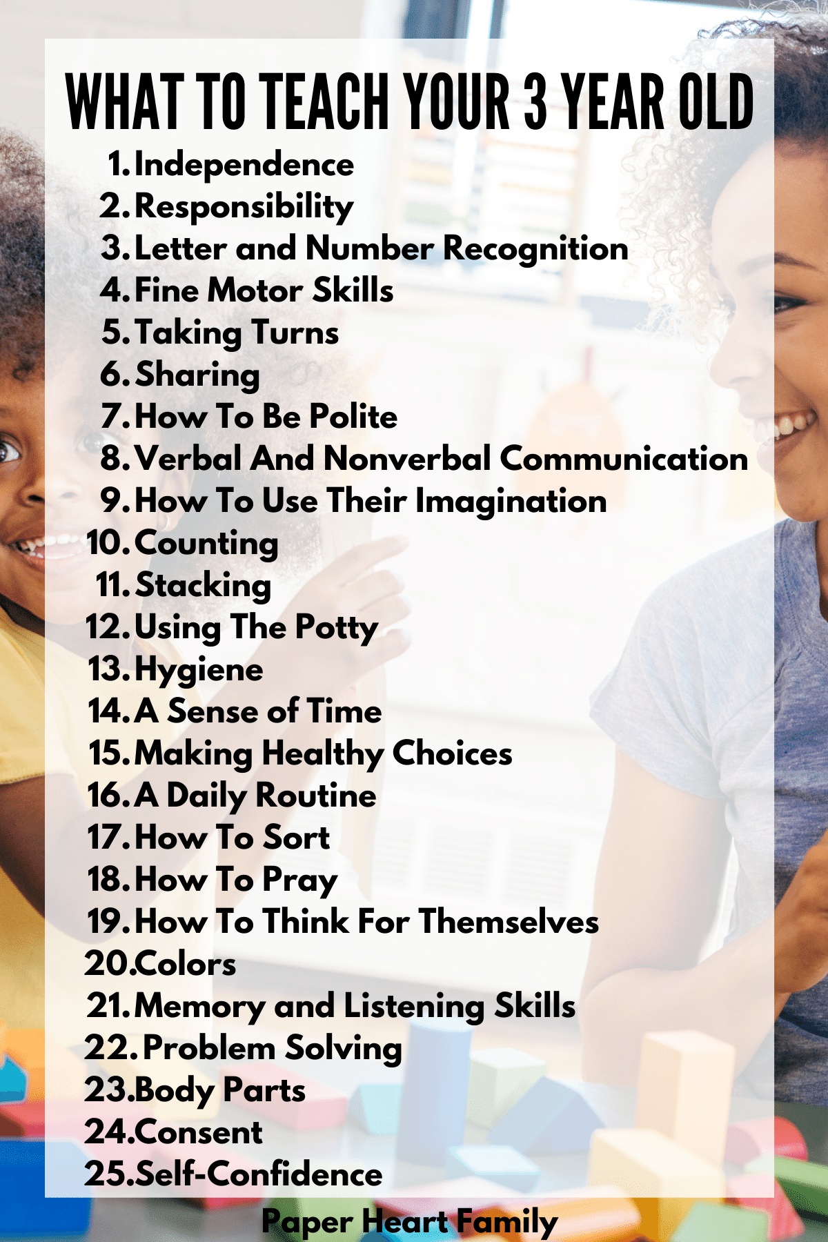 30 Things To Teach A 3 Year Old Plus How To Do It 