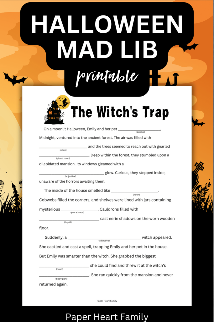 3 Spooky Halloween Mad Libs Printables For Kids